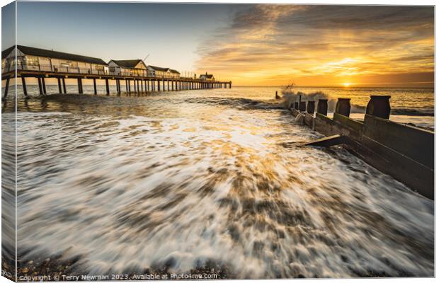 Radiant Sunrise Tide Canvas Print by Terry Newman