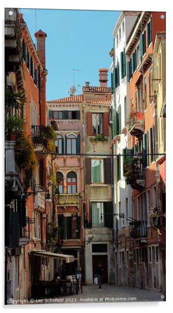 Charming Venice Alleyway Acrylic by Les Schofield