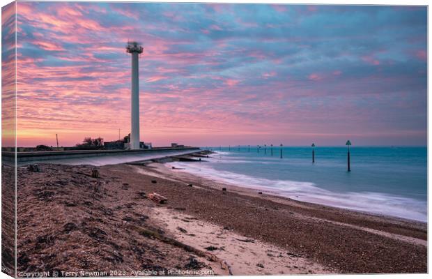 Majestic Sunrise at Landguard Canvas Print by Terry Newman
