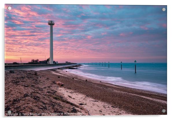 Majestic Sunrise at Landguard Acrylic by Terry Newman