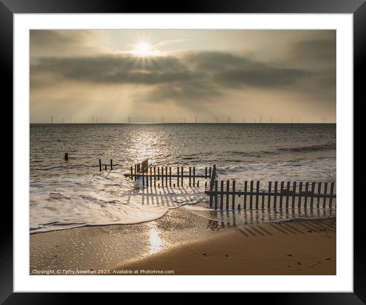Golden Sunrise at Caister Framed Mounted Print by Terry Newman