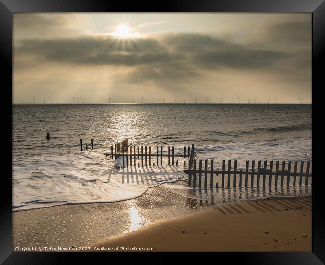 Golden Sunrise at Caister Framed Print by Terry Newman