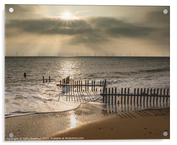 Golden Sunrise at Caister Acrylic by Terry Newman