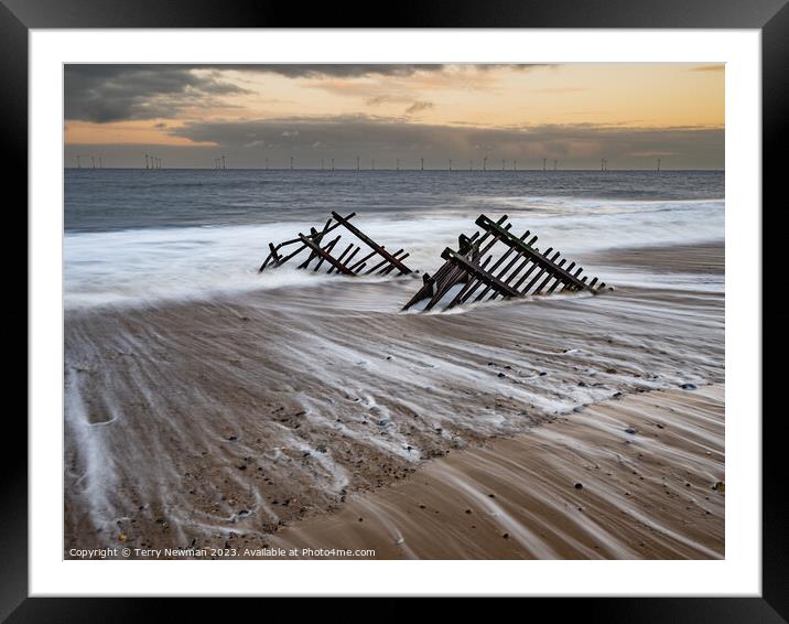 Majestic Dusk at Caister-on-Sea Framed Mounted Print by Terry Newman
