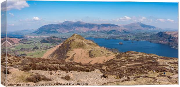 Catbells, Skiddaw and Blencathra Canvas Print by Keith Douglas