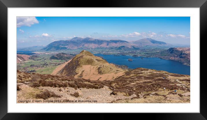 Catbells, Skiddaw and Blencathra Framed Mounted Print by Keith Douglas