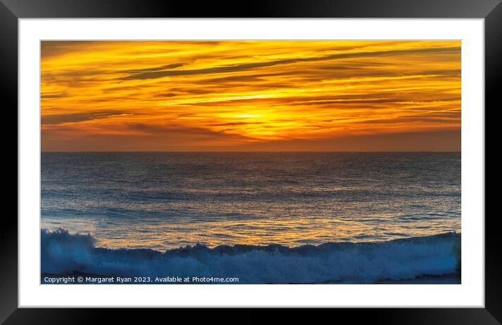 Fiery Algarve Sunset Framed Mounted Print by Margaret Ryan
