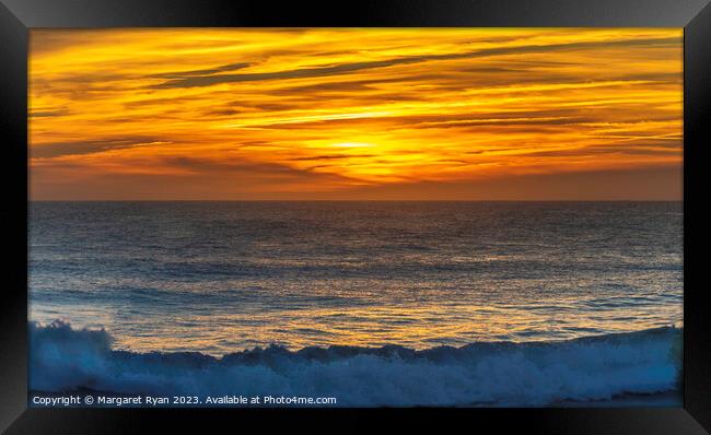 Fiery Algarve Sunset Framed Print by Margaret Ryan