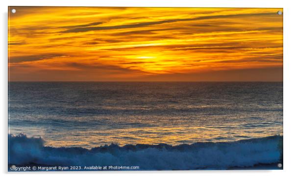 Fiery Algarve Sunset Acrylic by Margaret Ryan