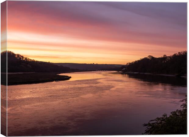 Bideford riverside sunrise Canvas Print by Tony Twyman