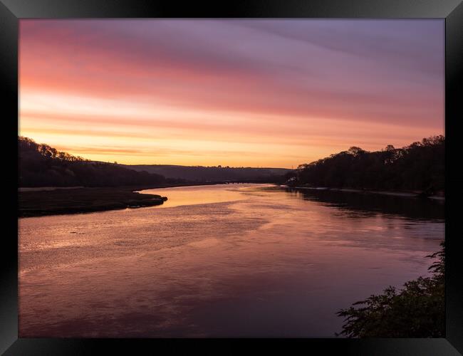 Bideford riverside sunrise Framed Print by Tony Twyman