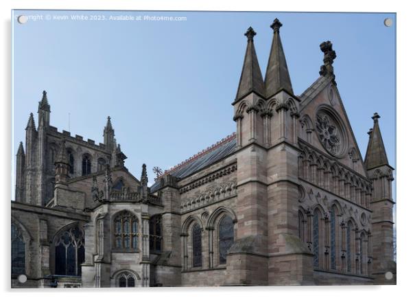 Grand architecture of Hereford Cathedral Acrylic by Kevin White