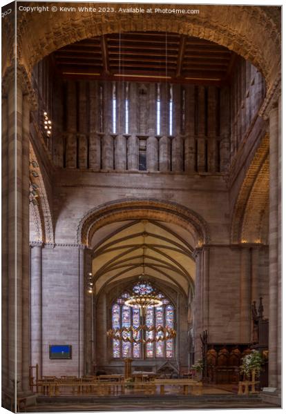 Inside part of Hereford Cathedral Canvas Print by Kevin White