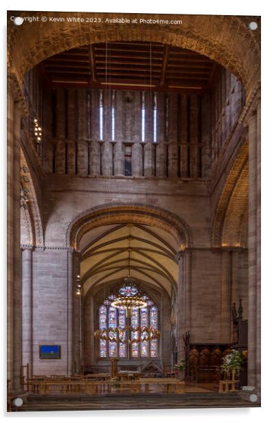 Inside part of Hereford Cathedral Acrylic by Kevin White