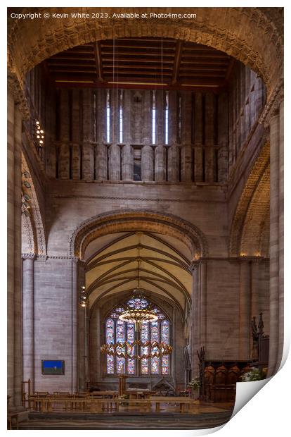 Inside part of Hereford Cathedral Print by Kevin White