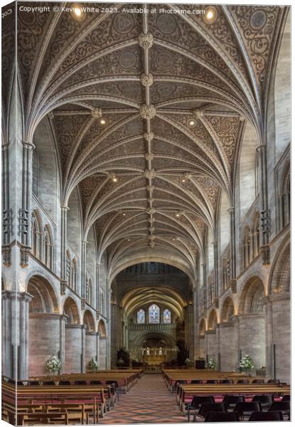 Hereford Cathedral magnificent artistic ceiling Canvas Print by Kevin White