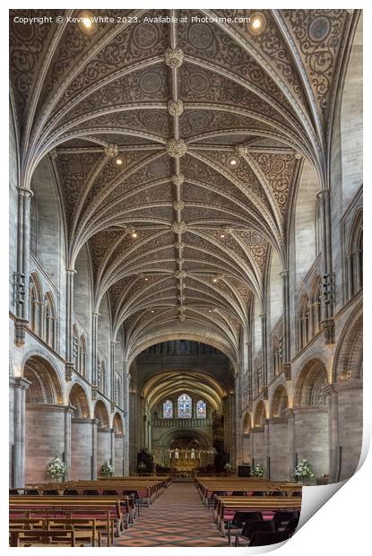 Hereford Cathedral magnificent artistic ceiling Print by Kevin White