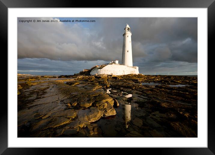 Sunrise Reflections at St Marys Island Framed Mounted Print by Jim Jones