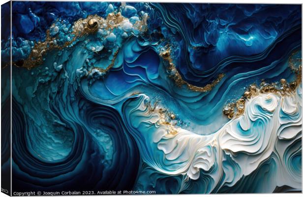 Beautiful artistic abstract creation of soothing blue wavy tones Canvas Print by Joaquin Corbalan