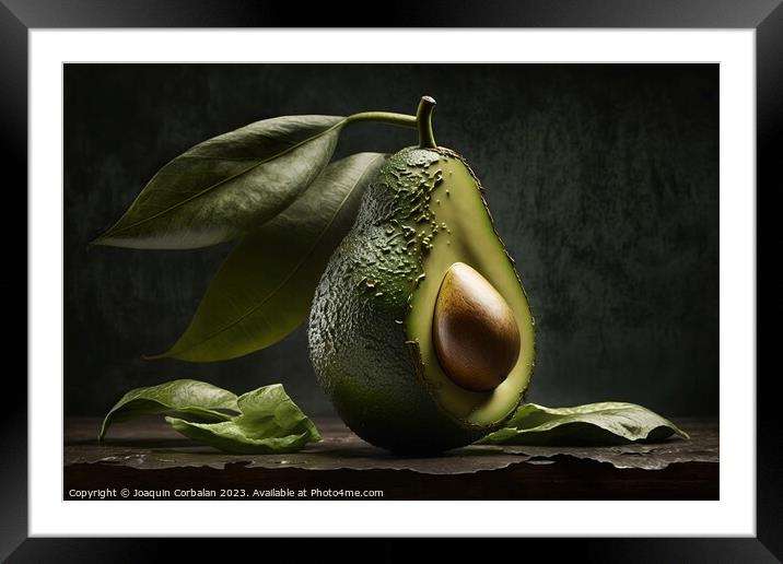 Delicious avocado with nutritional properties. AI generated. Framed Mounted Print by Joaquin Corbalan