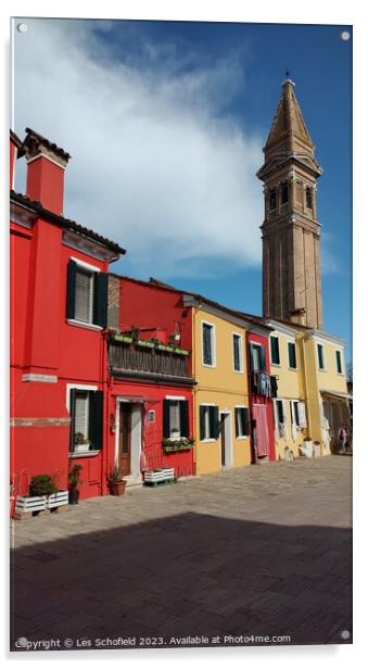 Colourful Paradise of Burano Acrylic by Les Schofield