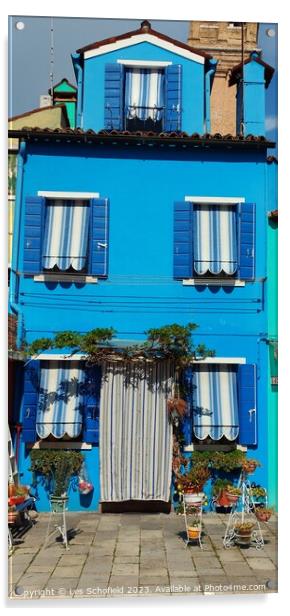 Enchanting Blue House in Burano Acrylic by Les Schofield