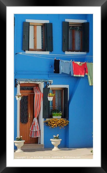 Vibrant Burano A Colourful Escape Framed Mounted Print by Les Schofield