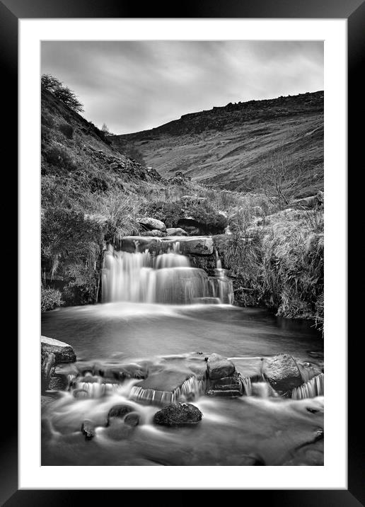 Grindsbrook Waterfalls   Framed Mounted Print by Darren Galpin