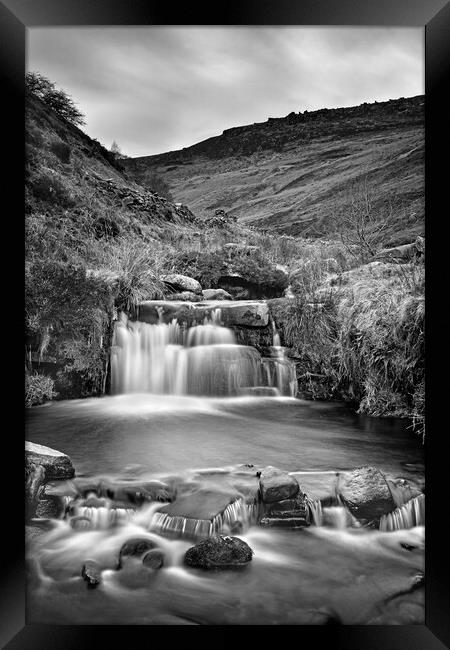 Grindsbrook Waterfalls   Framed Print by Darren Galpin