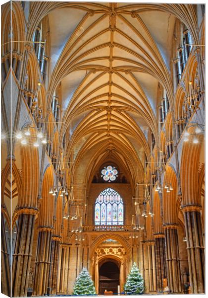 Lincoln Cathedral Interior Canvas Print by Darren Galpin