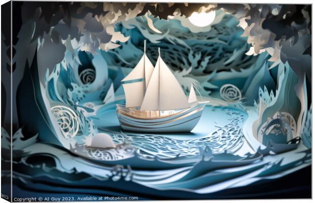 Ship at Sea Canvas Print by Craig Doogan Digital Art