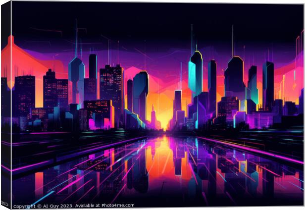 Colourful Cityscape Canvas Print by Craig Doogan Digital Art