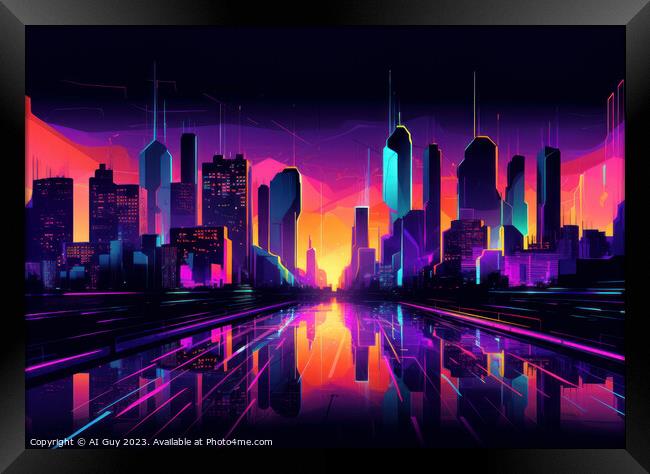 Colourful Cityscape Framed Print by Craig Doogan Digital Art
