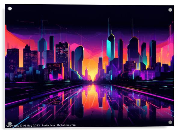 Colourful Cityscape Acrylic by Craig Doogan Digital Art
