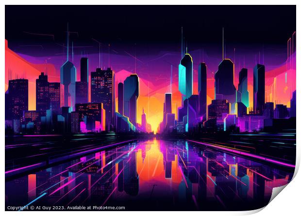 Colourful Cityscape Print by Craig Doogan Digital Art