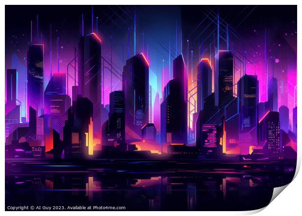 Cityscape Glow Print by Craig Doogan Digital Art