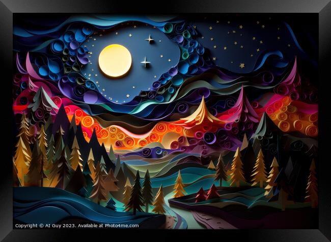 Forest Night Scene  Framed Print by Craig Doogan Digital Art