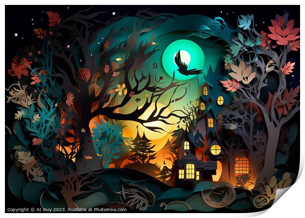 Halloween Paper Art Print by Craig Doogan Digital Art