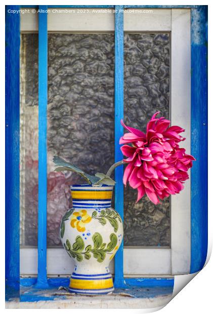 Mediterranean Flower Print by Alison Chambers