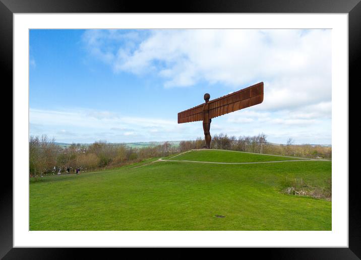 The Angel Of The North Framed Mounted Print by Apollo Aerial Photography