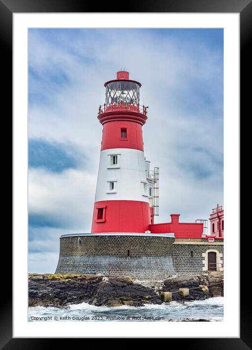 The Longstone Lighthouse, Farne Islands Framed Mounted Print by Keith Douglas