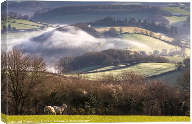 Enchanting Misty Devon Morning Canvas Print by Bruce Little