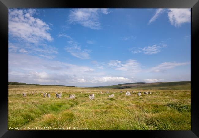Grey Wethers Stone Circle Framed Print by Bruce Little