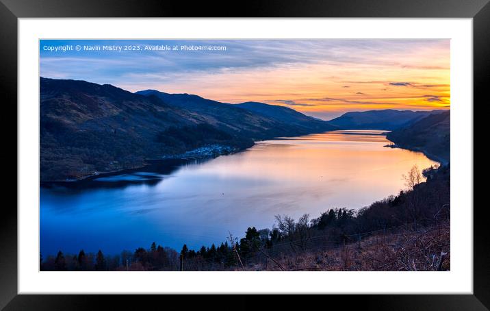 Sunset on Loch Earn Framed Mounted Print by Navin Mistry