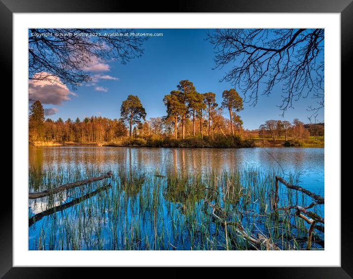 A view of Loch Monzievaird Framed Mounted Print by Navin Mistry