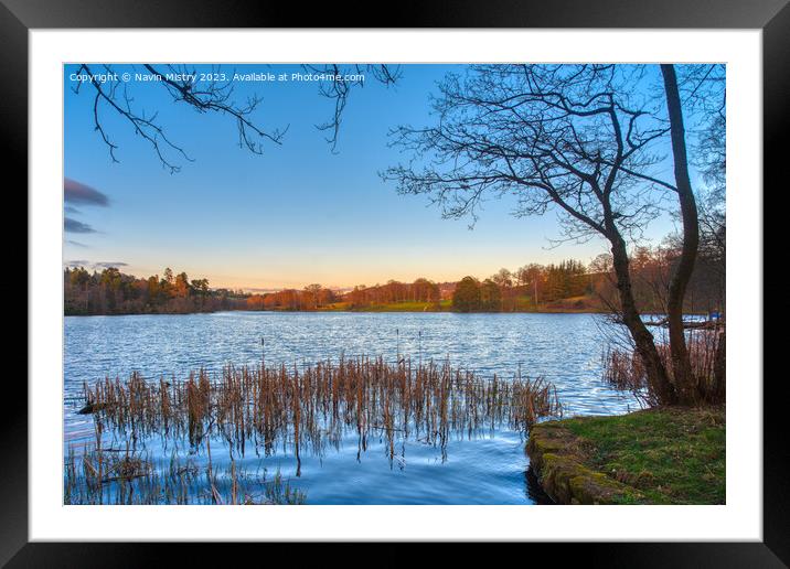 A view of Loch Monzievaird, Perthshire,   Framed Mounted Print by Navin Mistry