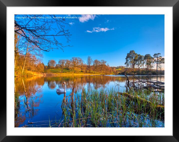 A view Loch Monzievaird near Crief and Comrie Perthshire  Framed Mounted Print by Navin Mistry