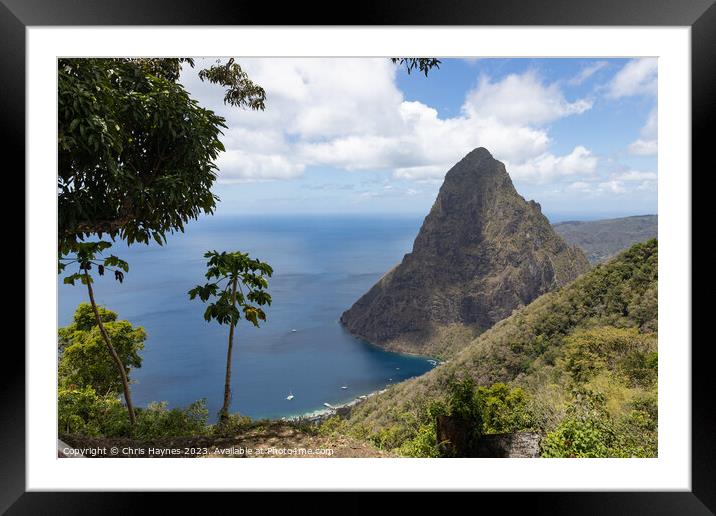 Pitons of St Lucia Framed Mounted Print by Chris Haynes