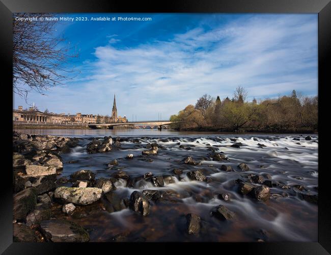 Rapids of the River Tay, seen from Moncreiffe Isla Framed Print by Navin Mistry