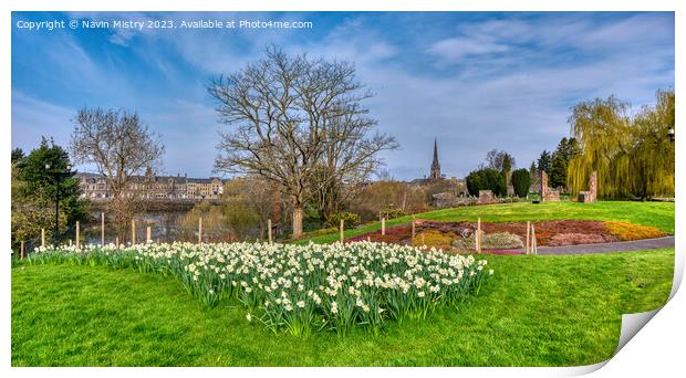 Spring and the Riverside Park, Perth, Scotland Print by Navin Mistry